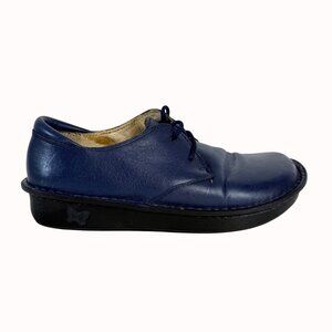 Alegria Womens Comfort Shoes Supportive Navy Blue Leather Lace Up Size 37 US 7.5